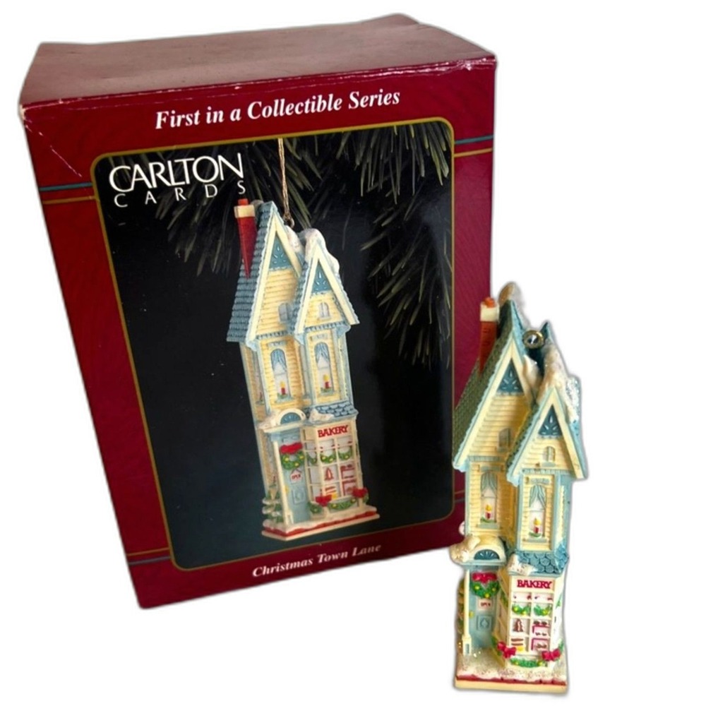 Carlton Cards Heirloom Collection Christmas Town Lane Ornament Open Back 4"